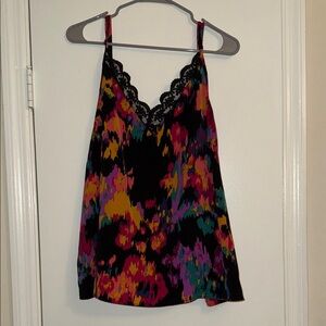 SHEIN Black and Multicolor Lace Cami Top